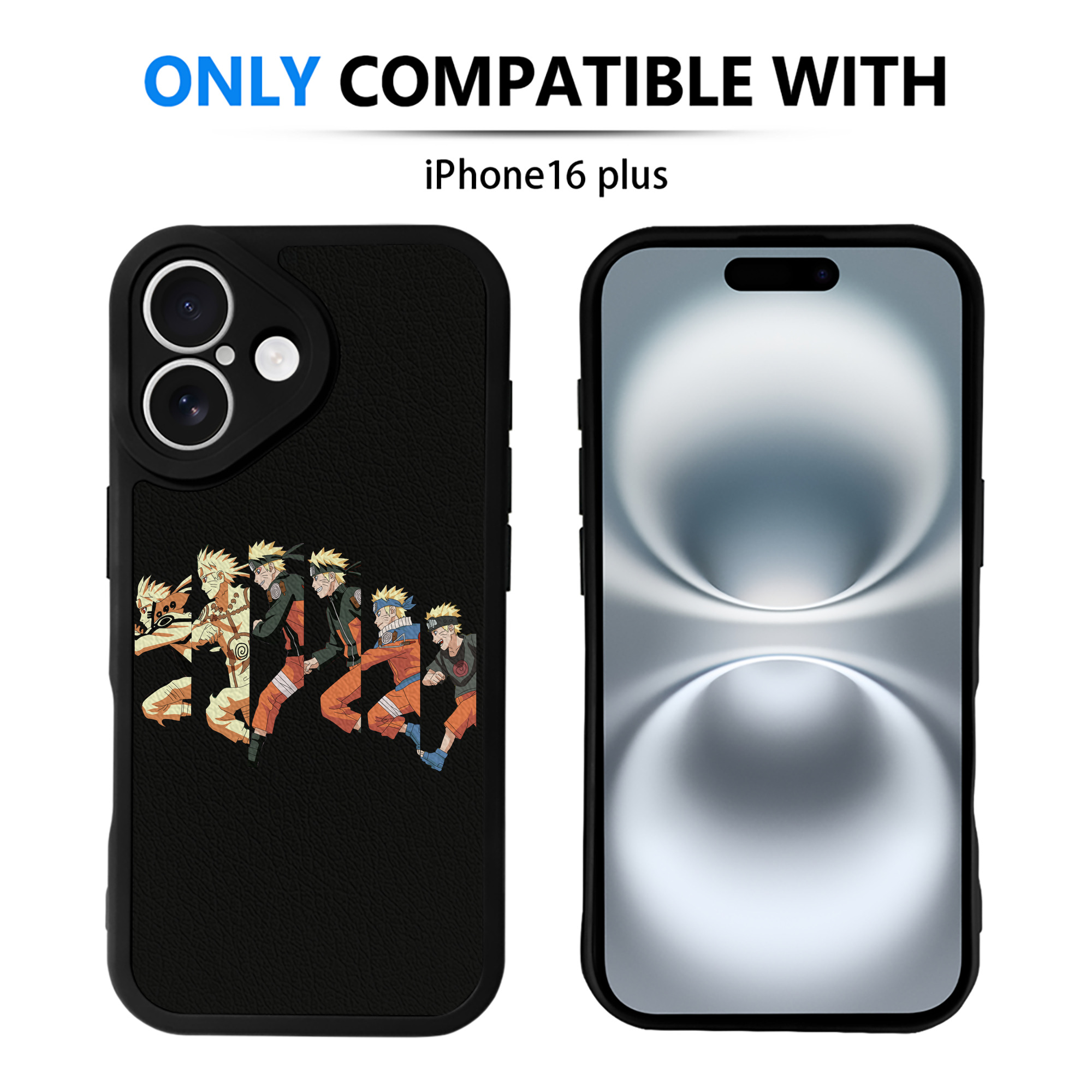 （画像用） NARUTO -ナルト- うずまき ナルト Uzumaki Naruto 【iPhone 16シリーズ対応】シリコンスマホケース（レザー調） 材質：シリコン